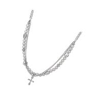 VERDANVERSE Collar Doble Mujer con Colgante y Perlas Gargantilla Charm Elegante para Fiesta Oficina y Diario Accesorio de Joyería Femenina