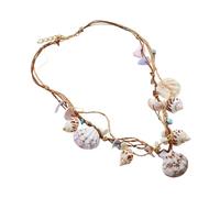 VERDANVERSE Collar Hawaiano Artesanal con Colgante de Natural Corto Playa para Mujer Accesorio Vintage Resistente y Cómodo para Fiestas y Diario