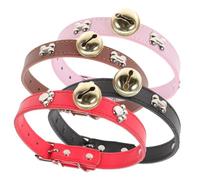 VERDANVERSE Collares Ajustables para Cabras con Campanas, Set de 4 Piezas en Rojo, Negro, Rosa y Marrón, de Alta Densidad, Resistentes Ganado, Ovejas y Caballos en Granja