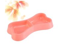 VERDANVERSE Comedero Doble para Perros y Gatos Diseño Plástico Portátil Antideslizante Fácil Limpieza Bowl para Alimento y Agua Rosa