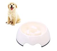 VERDANVERSE Comedero Lento Tamaño S para Mascotas Pequeño Color Blanco Diseño Cilíndrico Antiahogo y Función Bloat Stop para Perros y Gatos