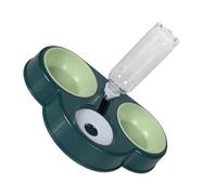 VERDANVERSE Comedero Triple Desmontable para Perros y Gatos Dispensador Automático de Agua y Alimento Base Antideslizante Cuenco Coral Verde para Mascotas Pequeñas y Medianas Adecuado