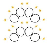 VERDANVERSE Diadema de Estrella Dorada 8 Piezas, Accesorio Divertido Cabeza, Diadema Novedosa Antenas para Fiesta, Disfraz de Carnaval y Celebración Navideña, Cómoda y Reutilizable