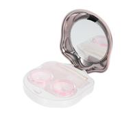VERDANVERSE Estuche para Lentes de Contacto Portátil de Plástico Resistente Compacto y Ligero con Diseño de Gato Rosa Dorado para Viajar y Proteger Lentillas de Daños