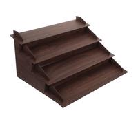 VERDANVERSE Expositor de Tarjetas de Sobremesa de Madera, 3 Niveles | Diseño Vertical Inclinado, Superficies Pulidas Base Reforzada, para Mesas de Vendedor y Stand