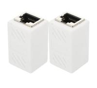 VERDANVERSE Extensor de Cable Ethernet Rj45 Hembra a Hembra para Redes Cat5 Cat5e Cat6, Conector Acoplador Compatible, Color Claro, Paquete de 2 Unidades, Adecuado para Conexión