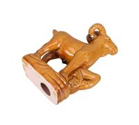 VERDANVERSE Figura de Cerámica Estilo Tradicional Chino Vintage, Tamaño 15x12.8x4.6cm de Oveja con Forma Redondeada, Estable y Duradera, Adecuado para Decoración de Mesa Hogar
