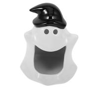 VERDANVERSE Hamster Ceramic Nest Ghost Shaped Hideout for Cooling Cute Halloween Design for Small Pets