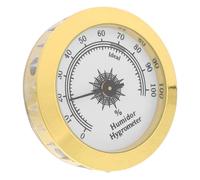 VERDANVERSE Higrómetro Analógico Dorado Precisión para Cajas de Té y Indicador de Humedad Integrado para Humidificadores y Contenedores Pequeños