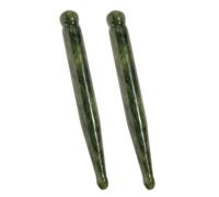 VERDANVERSE Juego 2 Palos de Masaje de Jade Natural Xiuyan para Acupresión Facial y Ocular, Herramienta Gua Sha para Relajación Muscular y Cuidado Piel, Masajeadores de Puntos Gatillo