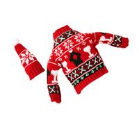 VERDANVERSE Juego de 1 Funda para Botella de Vino Navideña Roja de Tejido de Punto Ropa Decorativa para Botellas Fiestas Suministros para Vino y Decoración de Navidad