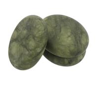VERDANVERSE Juego de 3 Piedras de Masaje Naturales de Hueso de Oliva 5x6 Cm para Spa en Casa, Set Portátil de Piedras Verdes para Masaje Facial y Corporal, Kit Relajante de Bienestar