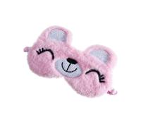 VERDANVERSE Máscara de Infantil de Peluche con Diseño de Oso Máscara para Dormir Rosa Banda y Transpirable para Niñas Uso Casa o