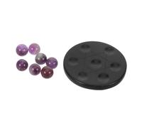 VERDANVERSE Mini Bola de Cristal Arreglo de con Base de Obsidiana Natural para Decoración Feng Shui Escritorio de Oficina y Hogar