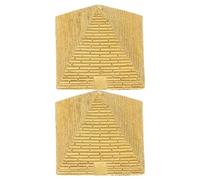 VERDANVERSE Modelo Decorativo de Pirámide de Egipto Ligero y Artístico 2 Piezas en Resina Dorada para Decoración Piramidal Vintage de Escritorio