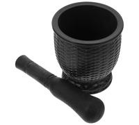 VERDANVERSE Mortero y Machacador de Ajo Multifunción de Plástico Diseño Imitación Madera, Herramienta de Cocina para Triturar Ajo y Especias, Tazón para Moler, Uso Doméstico, Aparato de