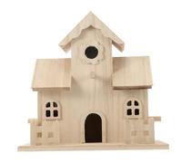 VERDANVERSE Nido De Pájaros De Madera Simulado Adorno para Hogar y Jardín Caja De Nido Rústica para Exterior Decoración Creativa para Pequeñas Aves y Espacios Interiores