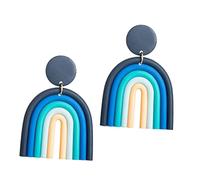 VERDANVERSE Pendientes Bohemios de Arcilla Suave para Mujer Pendientes Colgantes Geométricos Forma Joyería Ligera y Duradera para Uso Diario y Fiestas