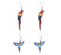 VERDANVERSE Pendientes De Moda Estampado De Pájaros, Acrílicos Ligeros, 2 Pares, Diseño De Colibrí, Palomita, Águila, Búho y Loro, Unisex Para Fiesta y Uso Diario