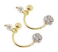 VERDANVERSE Pendientes de Plata Niñas Pendientes de Estudio con Diseño de Curvada y Circonitas Brillantes de Elegantes para Uso Diario y Eventos