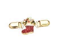 VERDANVERSE Pinza para Suéter Estilo Navideño en Aleación Clip Decorativo en Forma de Bota de Nieve Cierre para Chal y Accesorios de Ropa para Mujer Adecuado para Navidad y Uso Diario