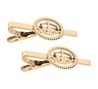 VERDANVERSE Pinzas para Corbata de Acero Inoxidable Doradas, Set de 2 Clips de Metal Emblema de Balanza, Sujetador Formal para Hombre, Accesorios de Traje Profesional para Eventos y