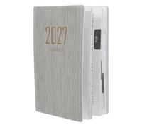 VERDANVERSE Planificador Diario Mini 2027 para Estudiantes y Profesionales, Cuaderno Portátil Beige de Papel y Pu Escritura Suave y Diseño Moderno para Viajes y Escuela