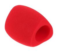 VERDANVERSE Protector de Micrófono de Esponja Rojo Reducción de Ruido y Aislamiento de Sonido para Grabación Vocal y Periodismo Móvil