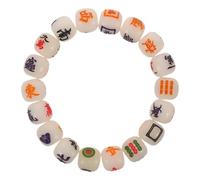 VERDANVERSE Pulsera Elástica de Cuentas Bodhi Multifacéticas 11x12 Mm Estilo Chino Dijes de Mahjong para Mujer, Amuleto de Buena Suerte y Prosperidad, Obsequio Espiritual y Joyería Feng Shui