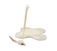 VERDANVERSE Rascador De Gato con Ratón Colgante Almohadilla De Sisal Forma De Flor para Gatos y Gatitos Interiores