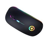 VERDANVERSE Ratón Inalámbrico RGB Recargable para Juegos, Ergonómico y Silencioso, Diseño Moderno, Uso Profesional en Ordenador, Batería de Gran Capacidad, Color Negro Mate