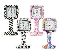 VERDANVERSE Reloj De Bolsillo De Enfermera Silicona Resistente Pin Práctico para Mujer Uso Médico Sanitario 4 Unidades Colores Variados Tamaño Mediano