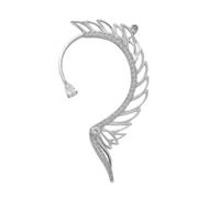 VERDANVERSE Rhinestone Ear Cuff con Diseño de Alas para Mujer Pendiente de Oreja Izquierda Bisutería Ligera y Elegante para Regalo de Novia y Ocasiones Especiales