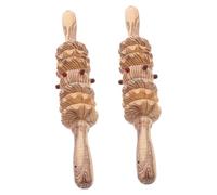 VERDANVERSE Rodillos Masajeadores Multiusos de Madera 2 Unidades, Masajeador Corporal Manual 7 y 9 Ruedas, Herramienta de Masaje para Relajación Muscular y Autocuidado Saludable
