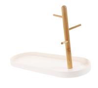 VERDANVERSE Soporte de Llaves y Bandeja para Anillos de Escritorio Elegante Multifunción Abs y Madera Decoración Moderna para Joyas y Pequeños Objetos Fácil de Limpiar y Mover Diseño Duradero