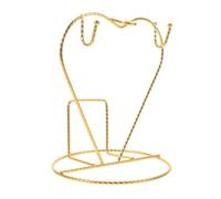 VERDANVERSE Soporte para Tazas de Café Metálico Diseño Espiral en Forma de Corazón, Organizador para 2 Tazas y Platillos, Estante Compacto para Cocina y Barra de Café, Accesorio para Cafetera