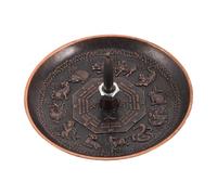 VERDANVERSE Soporte para Varillas de Moxa de Cobre Mediano con Bandeja Recogecenizas, Diseño de Zodiaco Chino, Quemador Seguro para Moxibustión Tradicional en Terapia de Acupuntura y