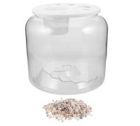 VERDANVERSE Tanque de Tortugas Transparente de Plástico con Tapa y Rampa Incorporada, Pequeño Terrario Acuático Multifuncional para Reptiles y Peces, Incluye 400g de Arena para Hábitat