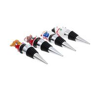 VERDANVERSE Tapones de Vino de Aleación de Aluminio Decorativos Navideños 4 Unidades Diseños Variados Reutilizables para Botella de Vino Tinto Obsequio Adecuado y Decoración para Navidad