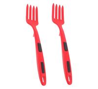 VERDANVERSE Tenedor De Cocina De Silicona Flexible Resistente Al Calor Para Pasta y Ensalada, 2 Piezas, Color Rojo Intenso, Apto Para Uso Diario En Hogar y Cocina