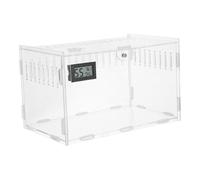 VERDANVERSE Terrario para Reptiles con Termómetro Digital y Higrómetro Integrado, Caja de Cría para Mascotas con Control de Temperatura y Humedad Preciso