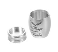 VERDANVERSE Urna para Mascotas de Acero Inoxidable Pequeña con Alas Guardianas Tapa Abatible para Cenizas de Gatos y Perros Recipiente Memorial para Animales Pequeños