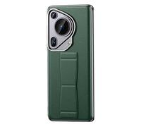 Verde, 70 Pro, funda para teléfono móvil Huawei Pura 70 Ultra/70 Pro +/70 Pro/70, funda de piel auténtica ultrafina, plegable, correa de mano, soporte de carga inalámbrica
