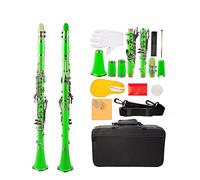 Verde Abdominales Clarinet 17-Key BB Clarinet Cupronickel Chapado En Níquel Kit Con Clarinete + Caña + Correa + Caso