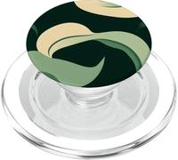 Verde Abstracto Curvo Formas Retro Arte Moderno Diseño PopSockets PopGrip para MagSafe