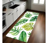 Verde Alfombra 40 x 120 cm Hojas de plátano Antideslizante Lavable en Lavadora, Tapis Moderno de Pelo Corto para Cocina, Comedor y Habitación