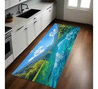 Verde Alfombras de Cocina Paisaje Natural del Lago Antideslizante 60 x 180 cm Tapete Resistente al Aceite para Cocina, Baño y Sala de Estar