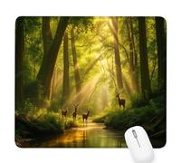Verde Alfombrilla de Ratón Pequeña para Juegos de Velocidad,Mouse Pad Bosque 420x350x3mm Alfombrillas Ratón Tamaño Pequeña Bordes Cosidos,Impermeable,Antideslizante Alfombrilla Escritorio Mujer D-666