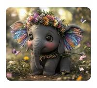 Verde Alfombrilla Ratón Pequeño 220x180x3mm, Alfombrilla Escritorio con Bordes Cosidos, Gaming Mouse Pad Puede Mejorar la Velocidad y la Precisión, Mousepad para Accesorios Gaming, Elefante 2-2331