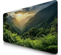 Verde Alfombrilla Ratón XXL 520x250x3mm Mouse Pad Grande Gaming Cordillera Alfombrilla Escritorio con Base Antideslizante, Precisión y Velocidad en Juegos, Mousepad para Ratón y Teclado, Regalo F0-91
